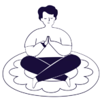 coaching program 1. illustration: a person is sitting with peace and clairty